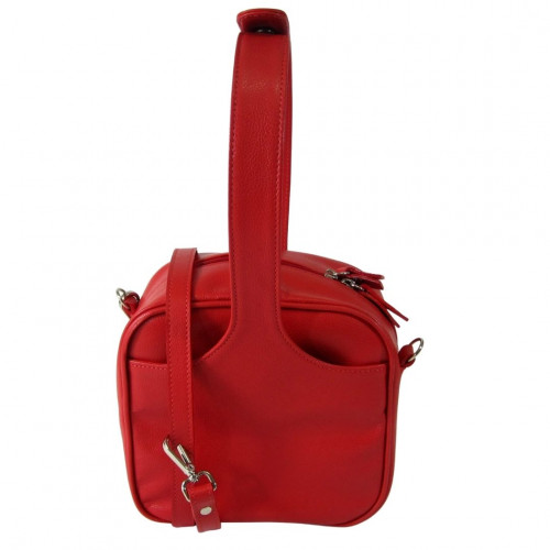 Bolsa Transversal/Tiracolo pequena em Couro vermelho Maria Adna