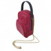 Bolsa transversal oval em couro rosa Maria Adna