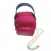 Bolsa transversal oval em couro rosa Maria Adna