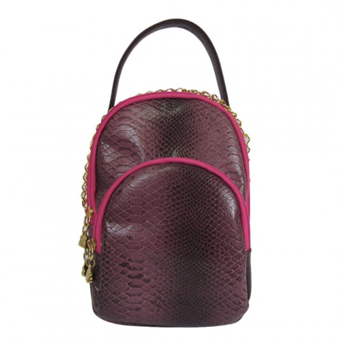 Bolsa transversal oval em couro roxo Maria Adna