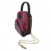 Bolsa transversal oval em couro roxo Maria Adna