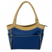 Bolsa satchel azul em material sintético Maria Adna