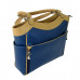 Bolsa satchel azul em material sintético Maria Adna