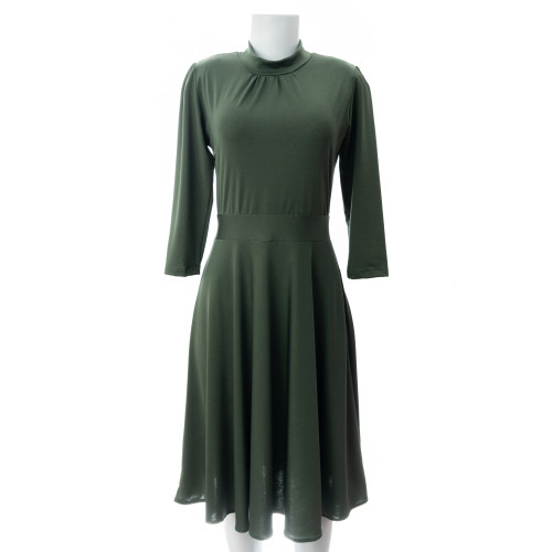 Vestido Midi verde com mangas longas Maria Adna