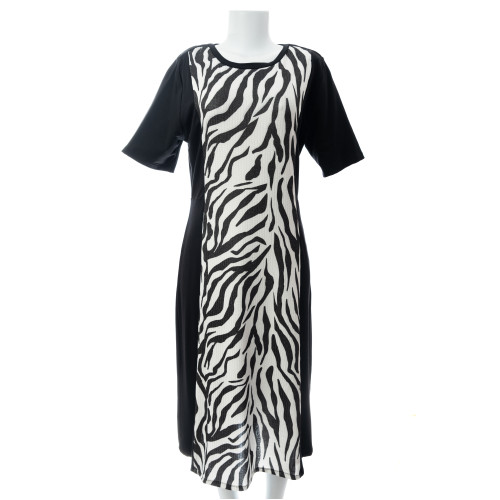 Vestido Midi reto zebra Maria Adna